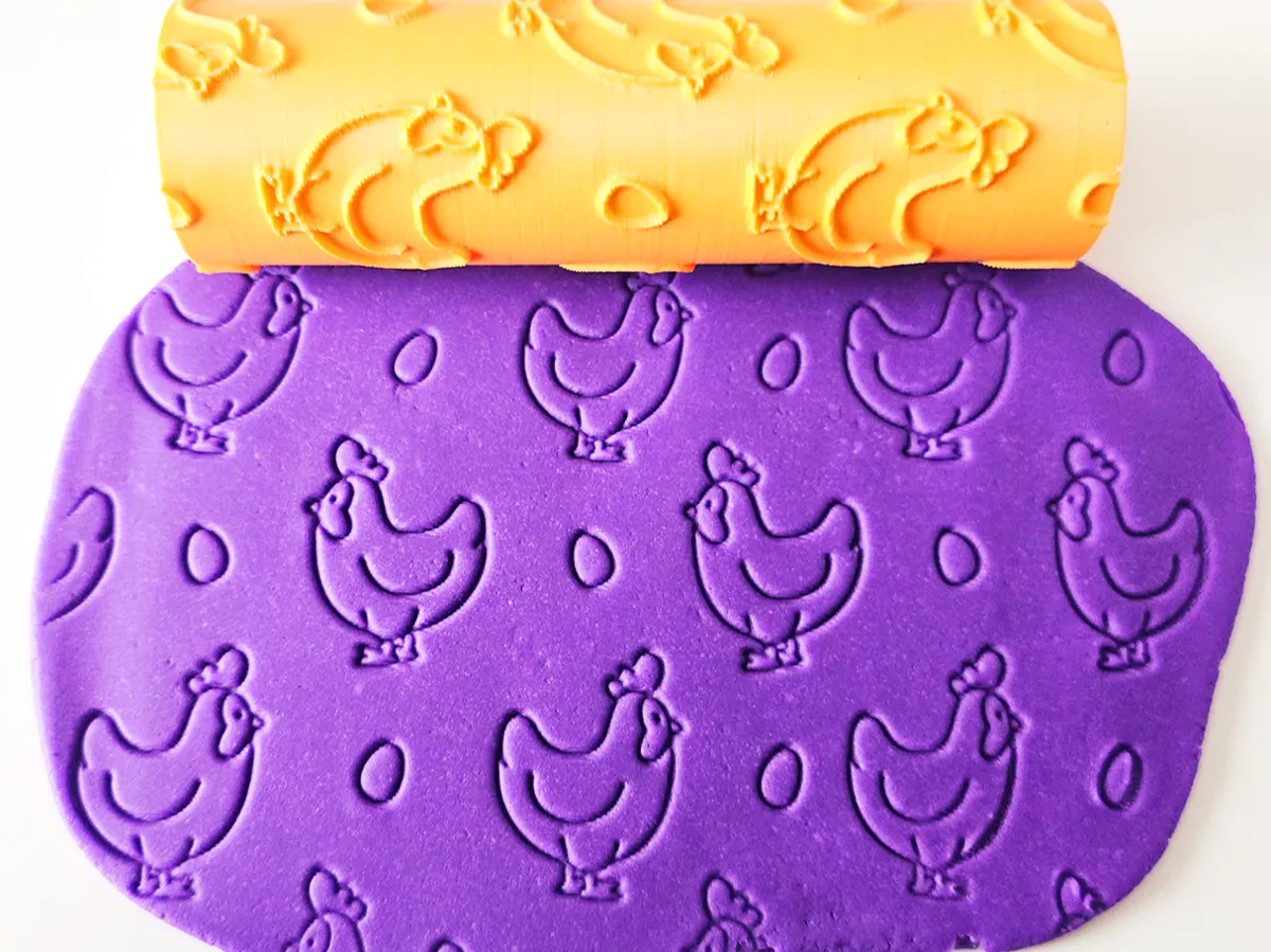 Rouleau à texture — poule et œuf