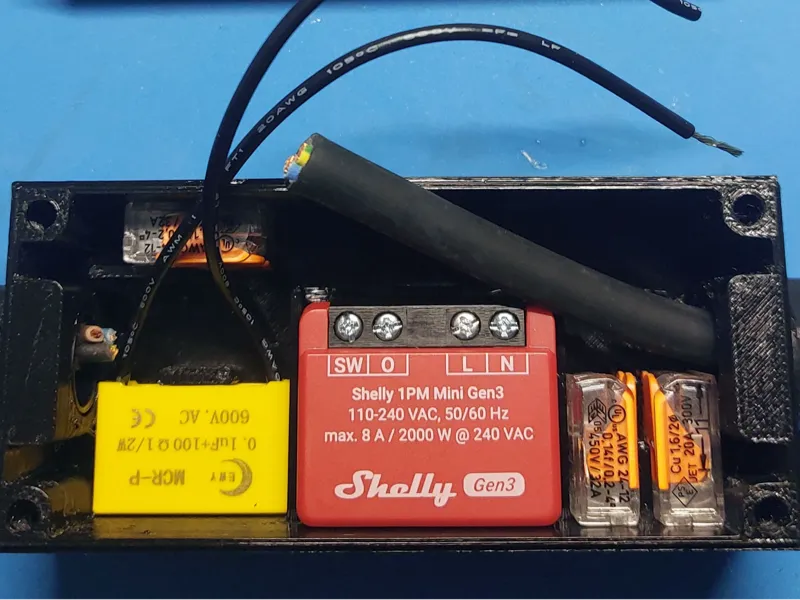 Shelly 1PM mini Gen3 - RC snubber, cable glants
