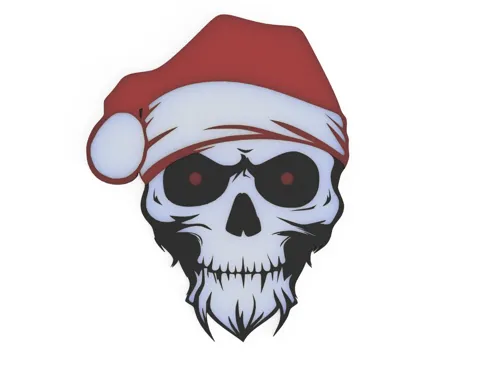 Skull with Santa hat