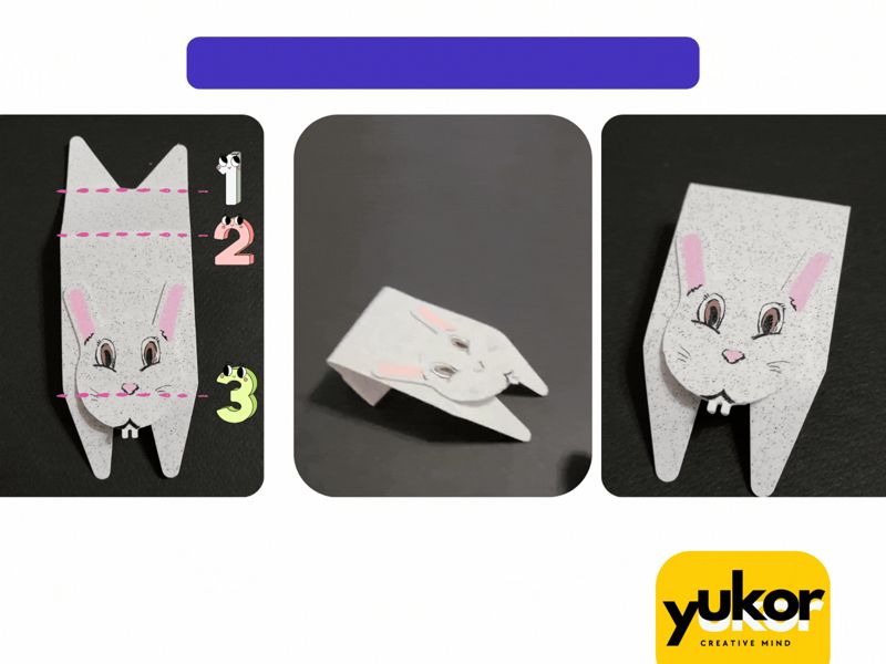 Coniglio di Pasqua che salta stile origami bimbi