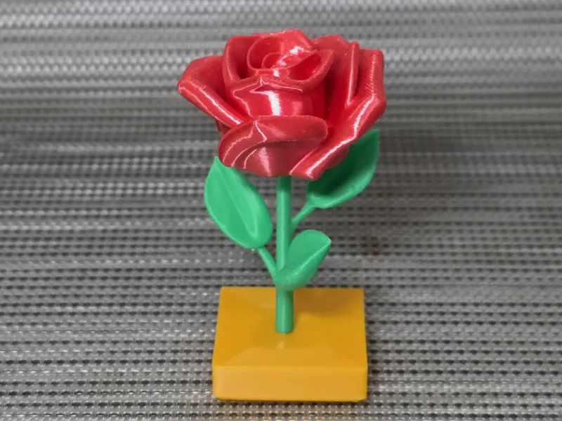 Natural Rose with Stem and Base