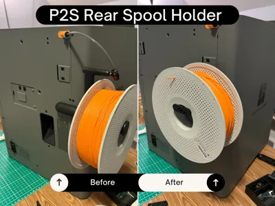 Bambu Lab P2S Rear Spool Holder Back Mount 3D