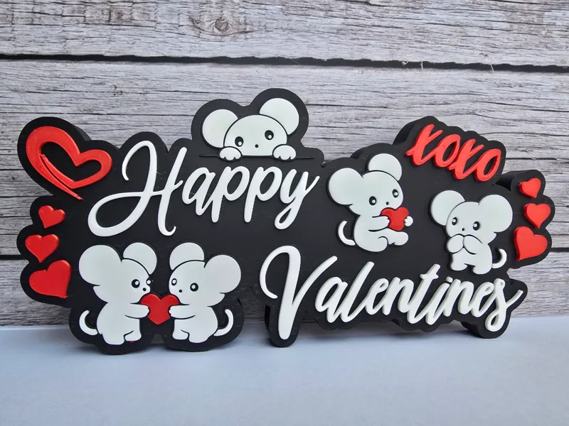 Happy Valentines Sign (Pokemon - Maushold Edition)