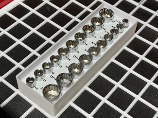 Quinn 21pc 3/8 socket set holder gridfinity