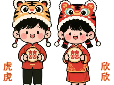 National Style Wedding Lucky Baby Figurines · Huhu Xinxin Ornaments
