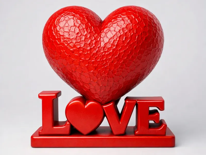 Herz auf LOVE-Sockel