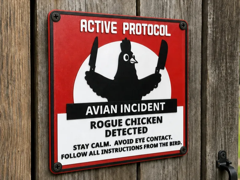 Warning Sign: Killer Chickens