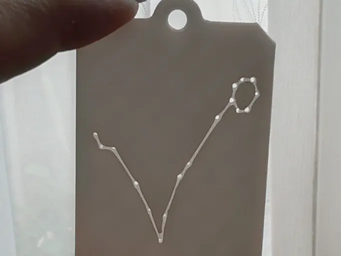A keychain with the Pisces zodiac constellation