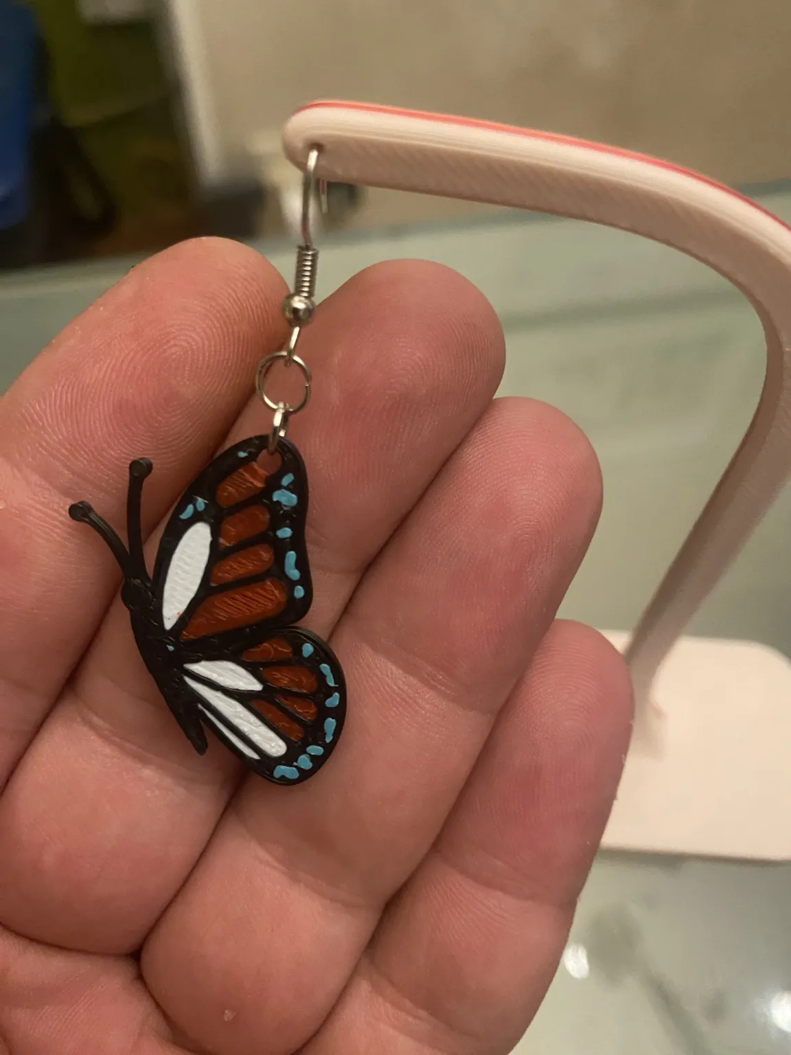 Monarch Butterfly Earrings | 2-Piece 3D Design view 3