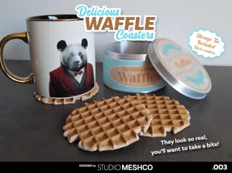 Realistic Waffle Coasters + Tin