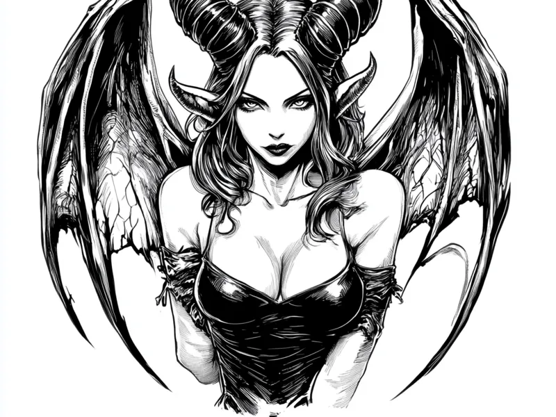 B/W Demon Bust Poster - Hueforge