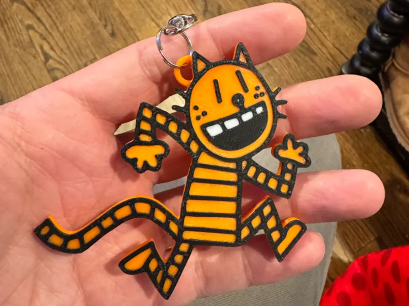 Dogman Petey The Cat Keychain