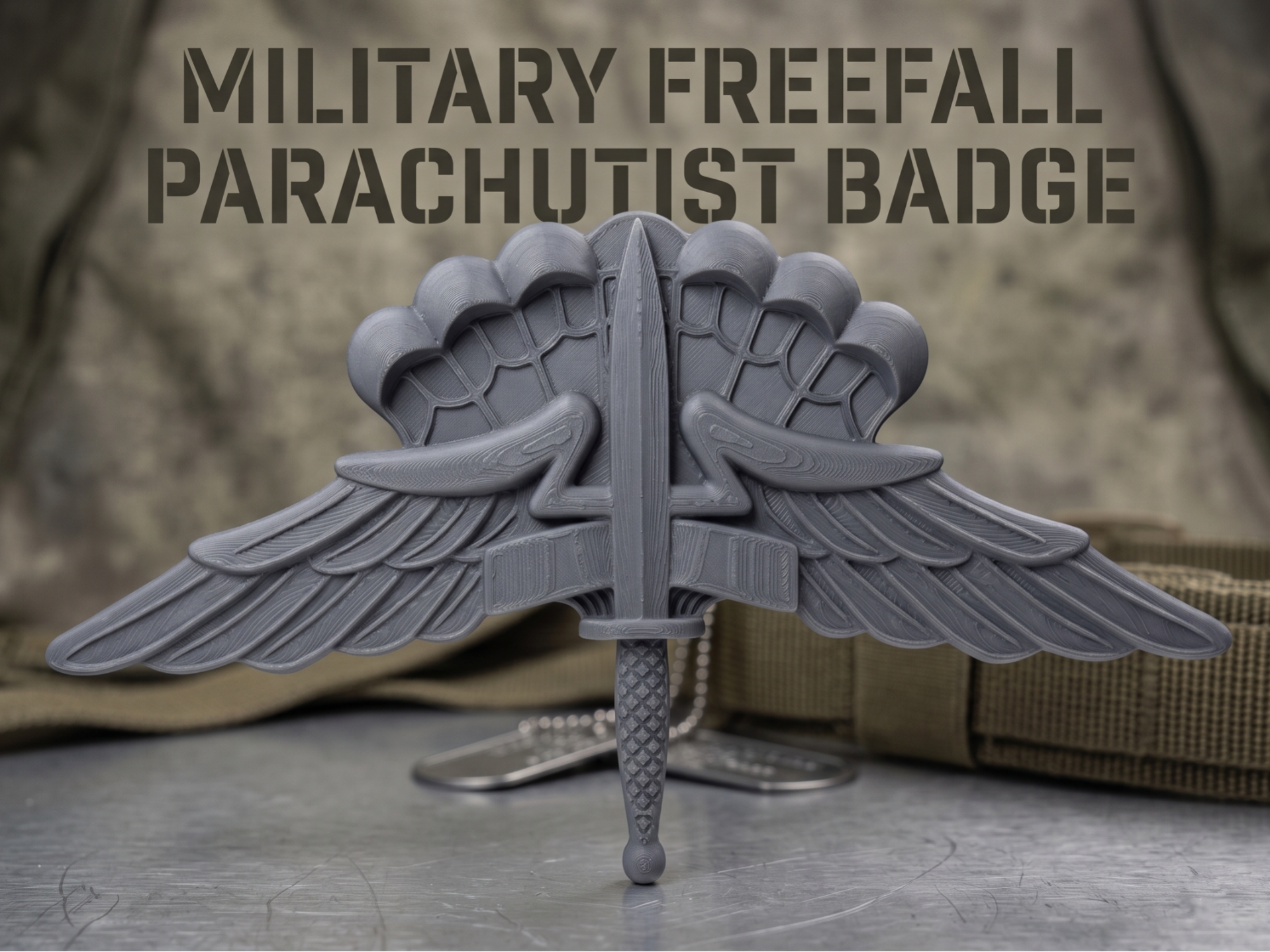 Military Freefall Parachutist Badge Plaque