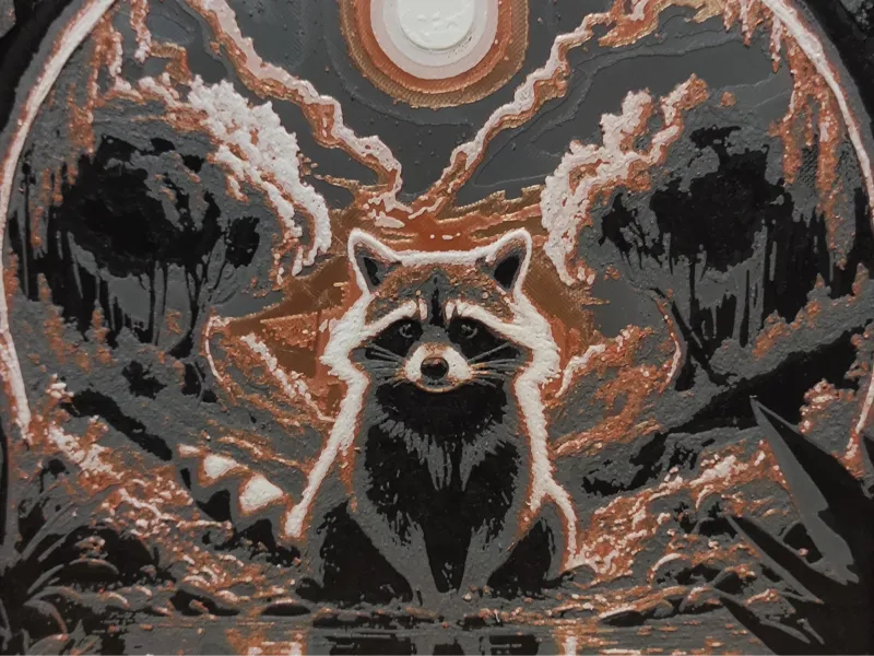 Raccoon In The Forest (HueForge)