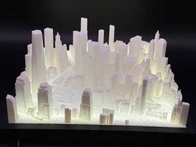 New York City Financial District Illuminée