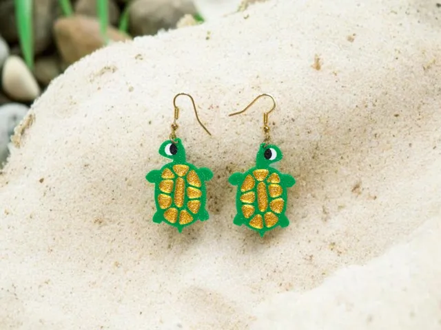 Baby turtle earrings