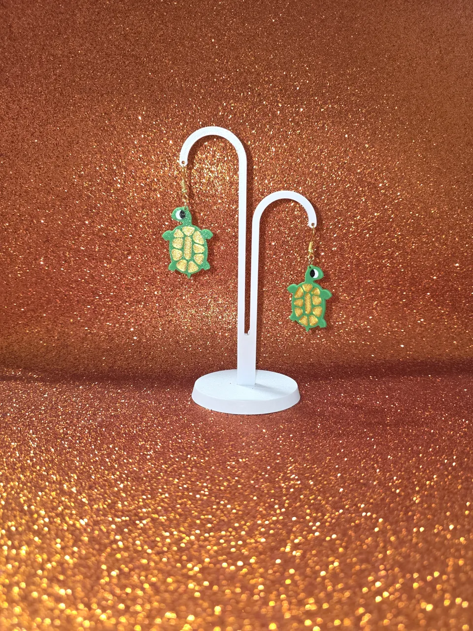 Baby turtle earrings view 3