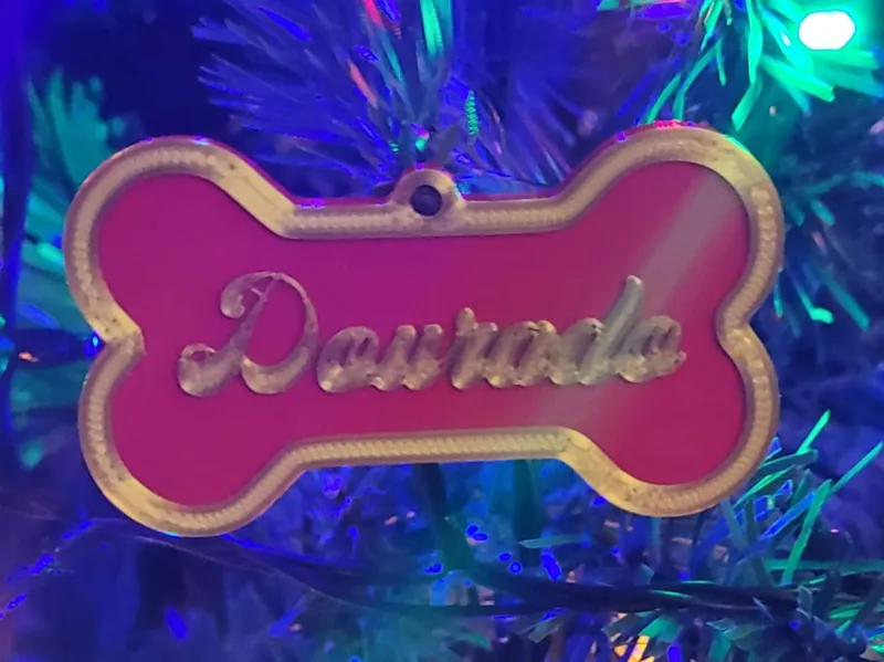 Christmas Ball Bone with Customizable Pet Name