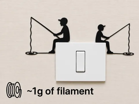 Minimalist Fisherman Light Switch Wall Art