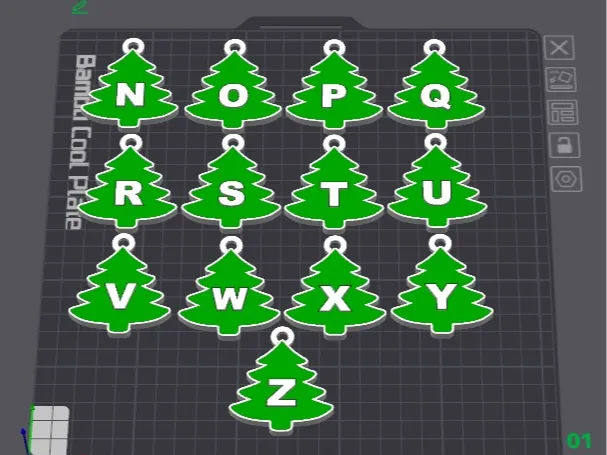 xmas-tree alphabet N-Z-keychains free commercial