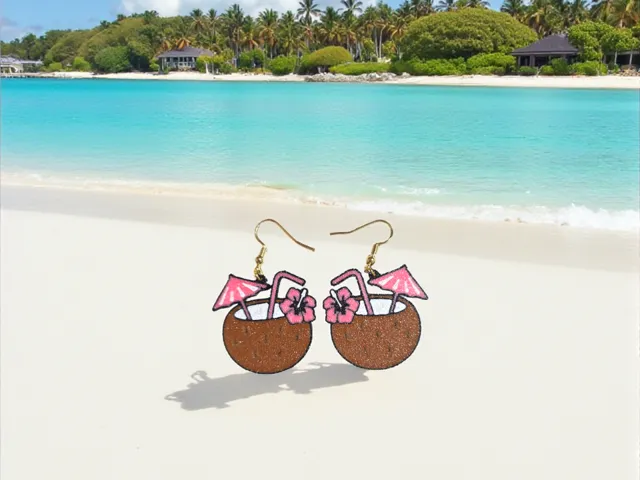 Coconut cocktail earrings