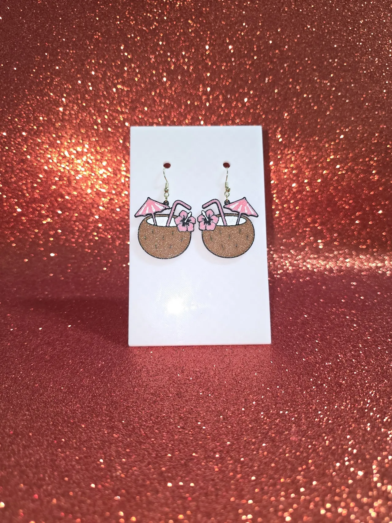 Coconut cocktail earrings view 2