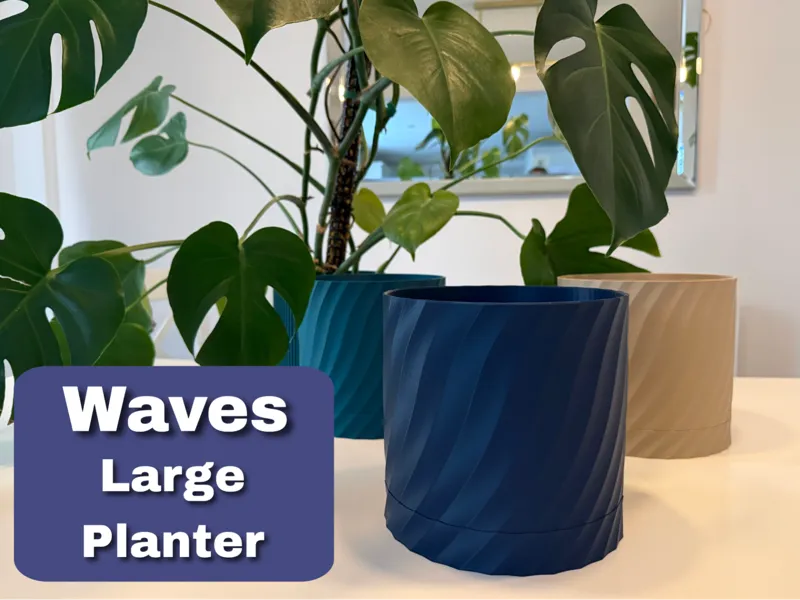 Waves - Large lightweight 19cm Planter