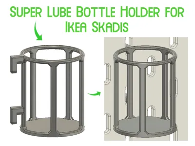 Super Lube Flaschenhalter für Ikea Skadis – Kostenloses 3D-Druckmodell – MakerWorld