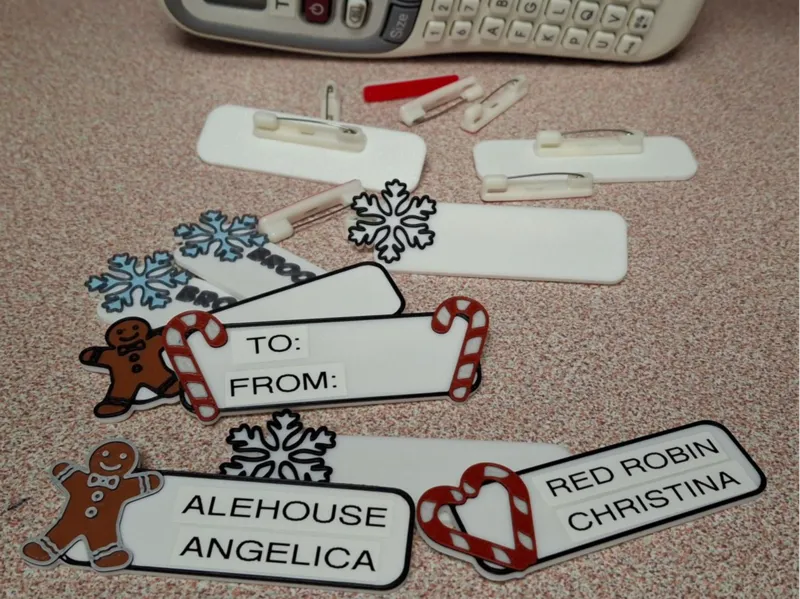 Christmas Nametags for Restaurants or Gift Tags