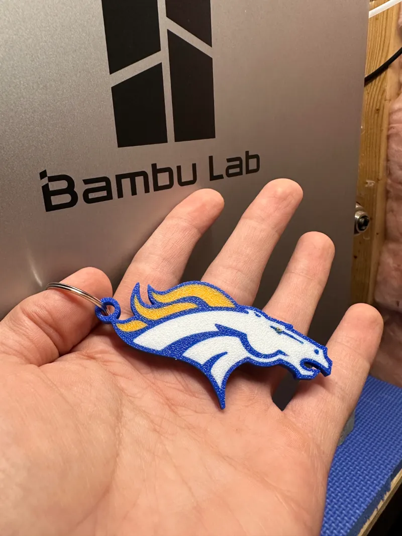 Denver Broncos Multi-Color Keychain