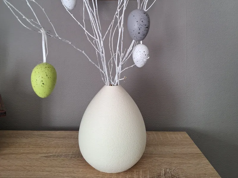 Moderne Vase im Osterei Design mit Fuzzy Skin
