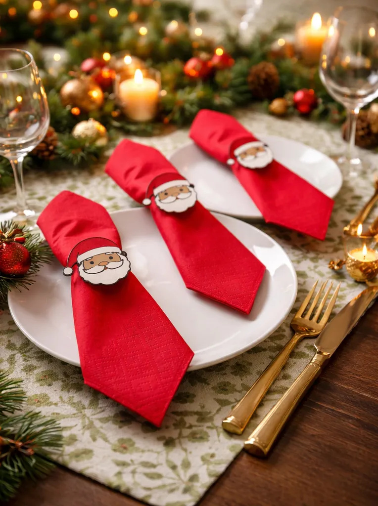 Adorno decorativo de regalo con servilletero de Papá Noel de diseño especial
