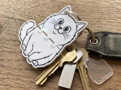 Flexi-Cat Keychain - Articulated Wiggle Kitty