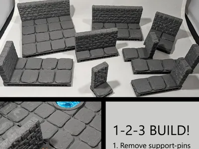 Dungeon tile stone Walls (OpenLOCK system)