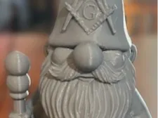 Gnome Masonic two ball Cane