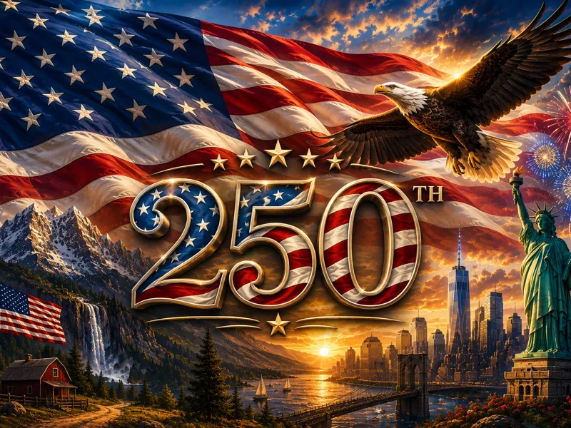 American 250th Anniversary Lithophane (1776–2026)