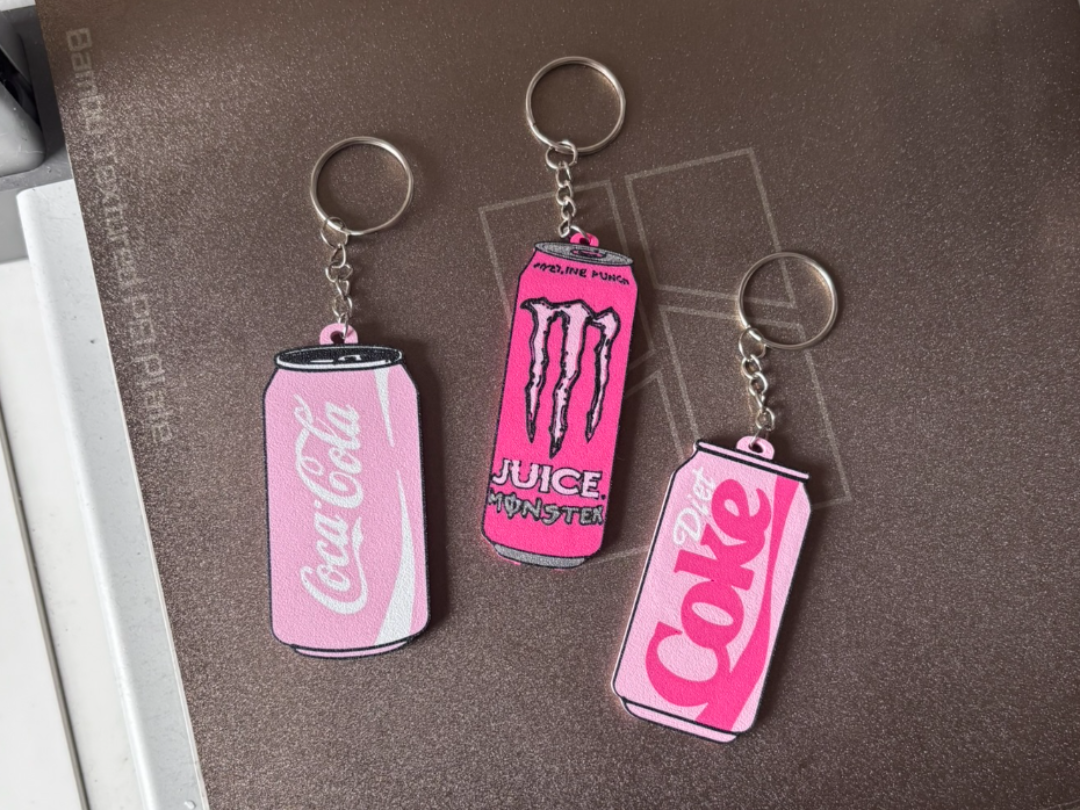 Can Opener keychains set of 3 soda cans 