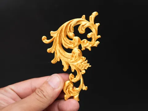 Letrero o emblema decorativo: Vintage Rococo Corner Scroll | Classic Applique — referencia de MakerWorld
