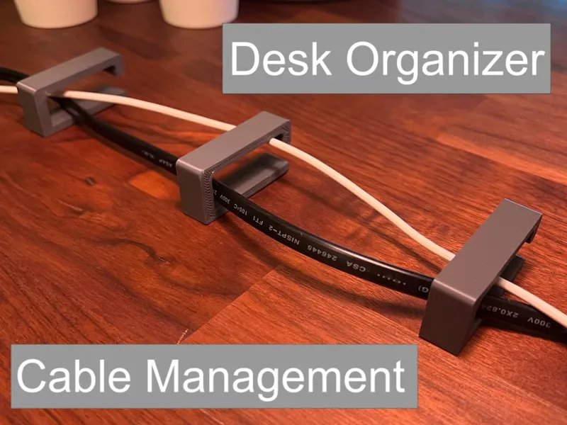 Under Desk Cable Holder with Double-Sided Tape