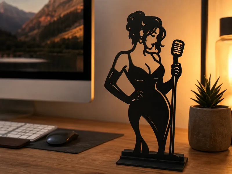 1950s Singer Woman Desk Decoration