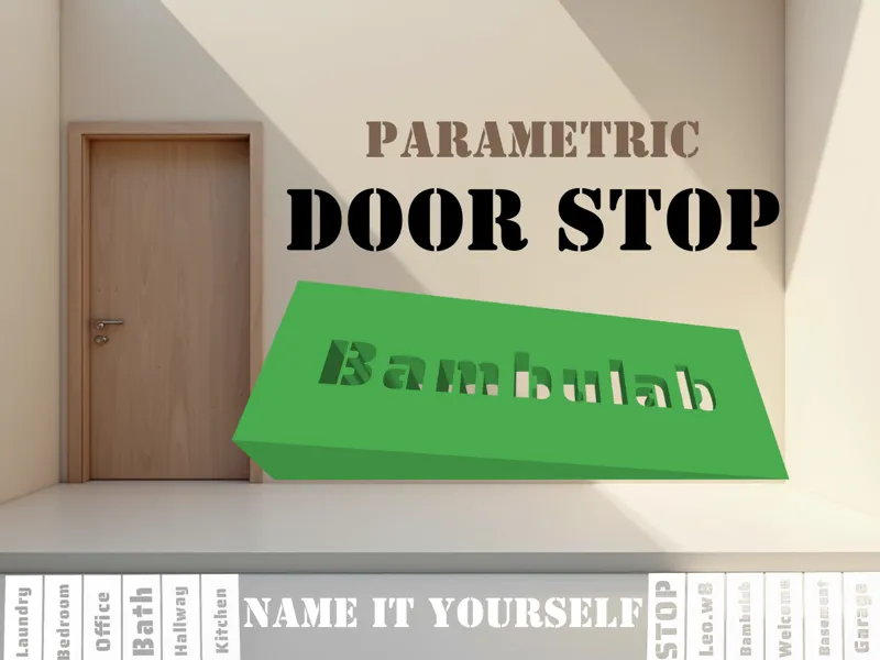 Parametric Text Door Wedge ¦ Door Stop ¦Adjustable