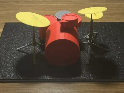 Simplistic low-poly Mini Drumkit