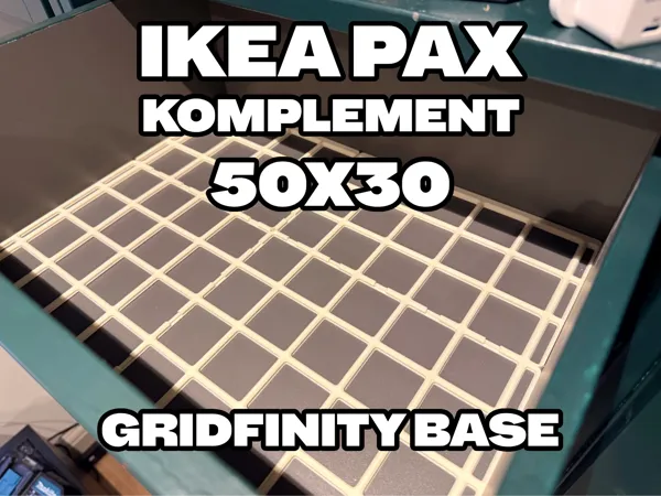 Plaque Gridfinity pour tiroir IKEA Komplement 50x35
