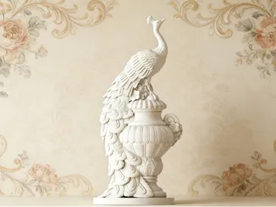 Peacock Vase Sculpture