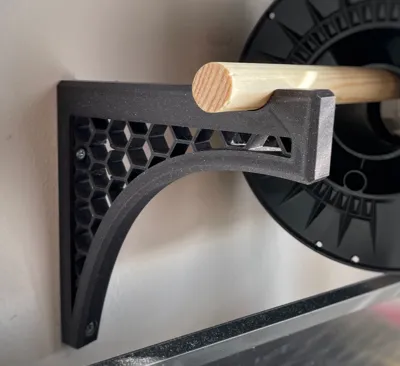 Filament spool holder on the wall