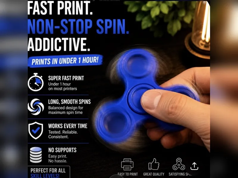 Fidget Spinner-No bearings-Print in Place