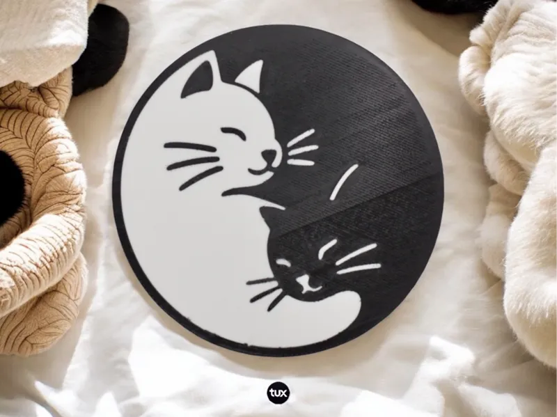 Yin-Yang Katzen-Untersetzer