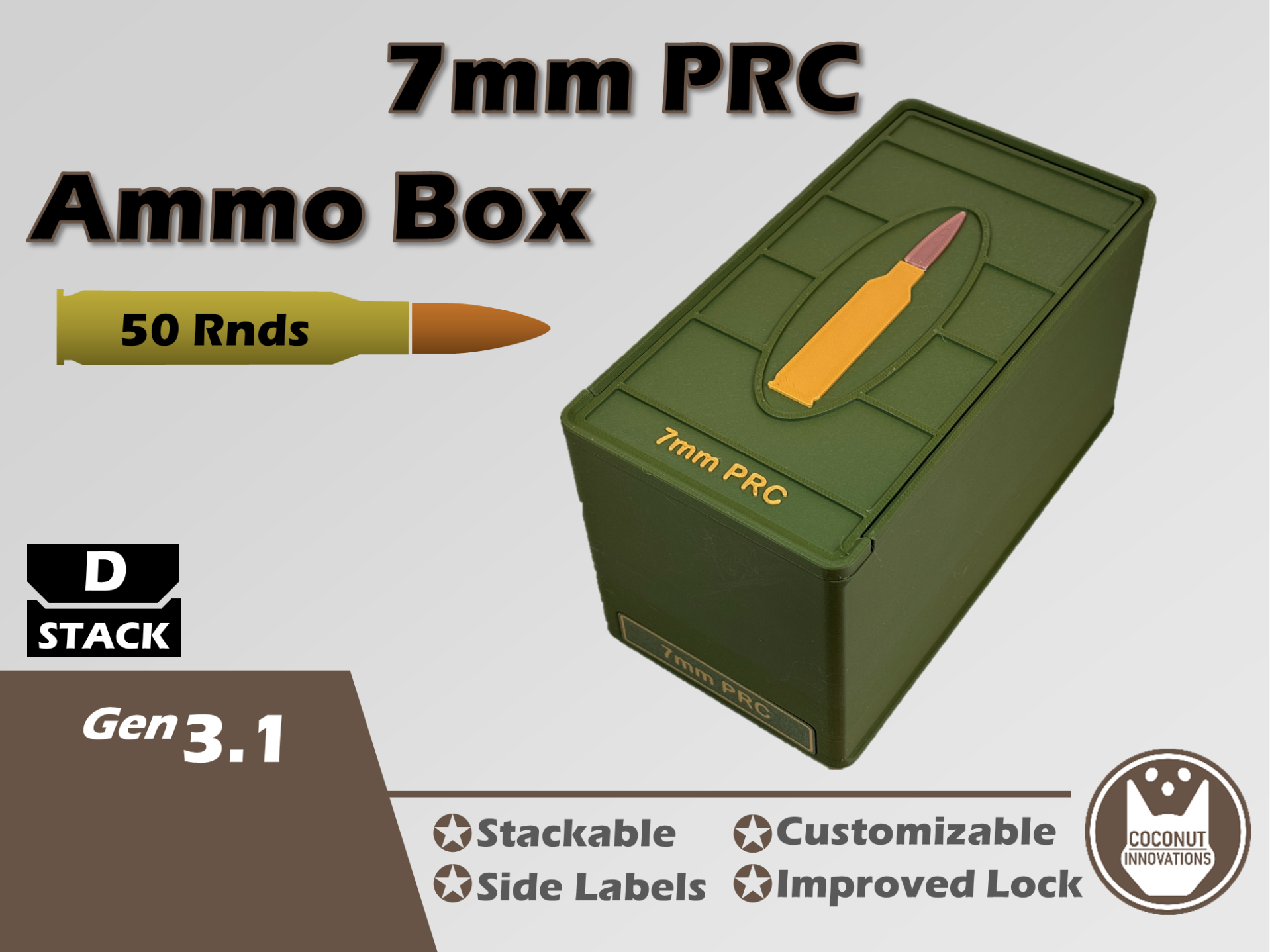 Ammo Storage Box 7mm PRC 50 Rounds