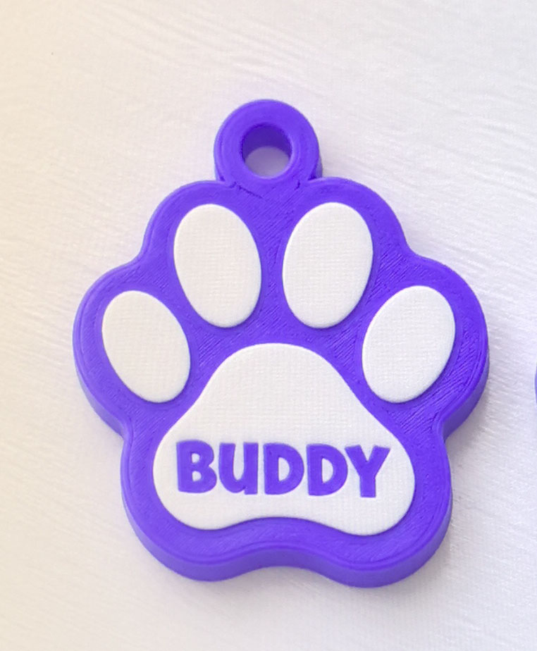 Parametric Paw Pet Tag – Custom Name - Dog Cat - 1
