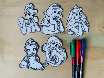 Disney princess coloring craft pack